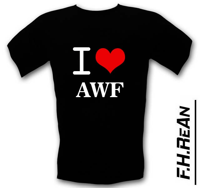 Śmieszne koszulki I love AWF