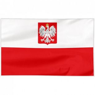 FLAGA POLSKI Z GODŁEM BARWY NARODOWE 180X120cm
